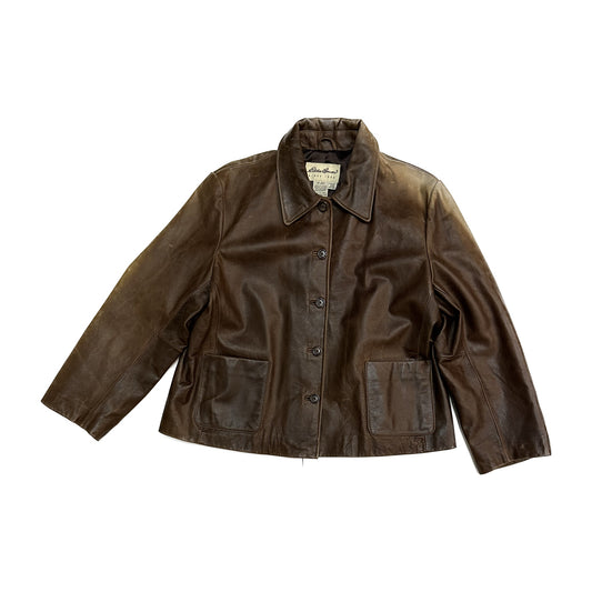Perfectly Faded Eddie Bauer Leather Jacket